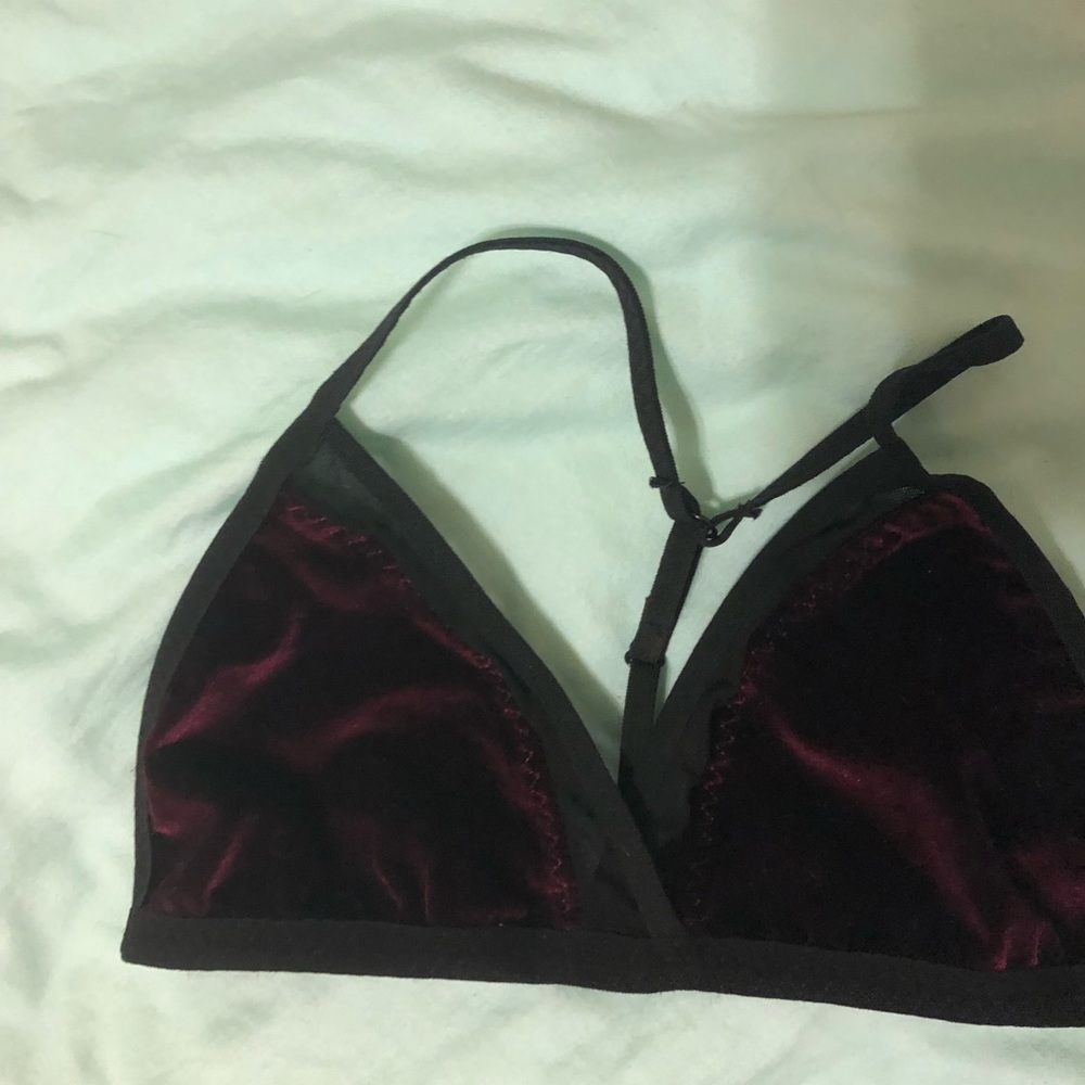 Maroon velvet bralette